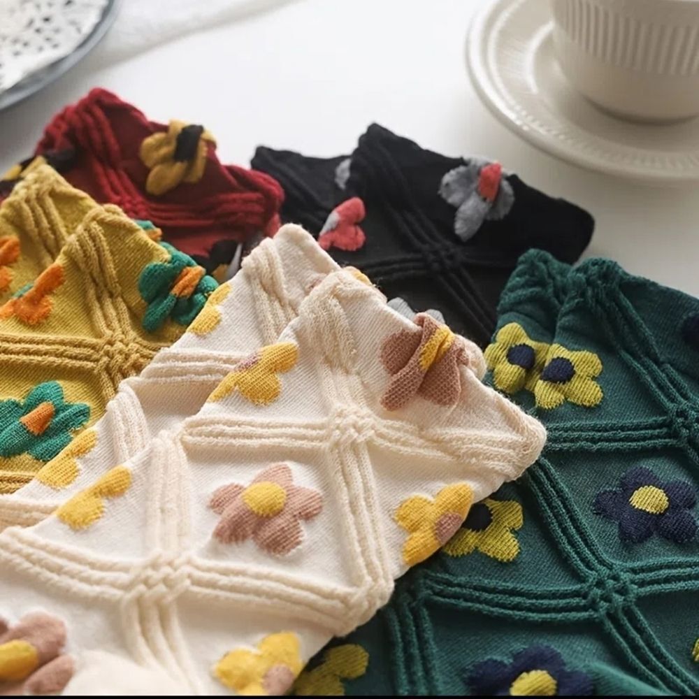 Embroidered Cottagecore Boho Socks - Picture 4 of 9